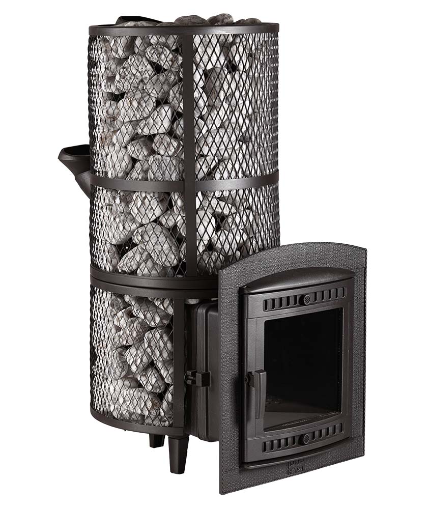 Печь для бани Атмосфера 2XL с сеткой для камней из нержавеющей стали (25-35  куб.м.) | 101 КАМИН